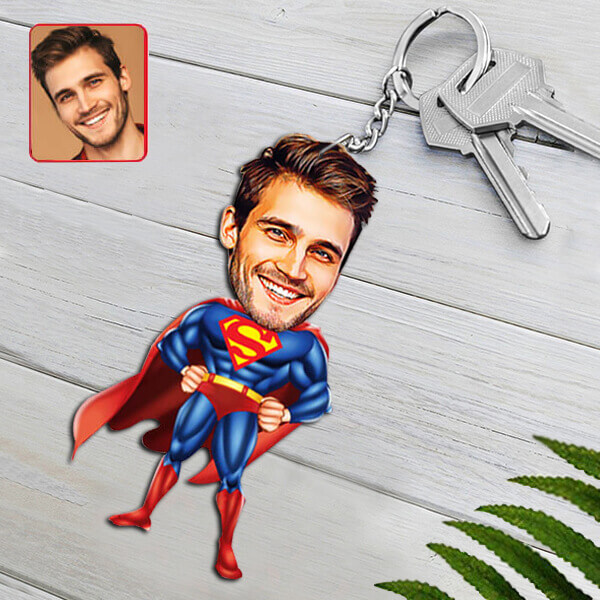 Kişiye Özel Superman Karikatürlü Anahtarlık